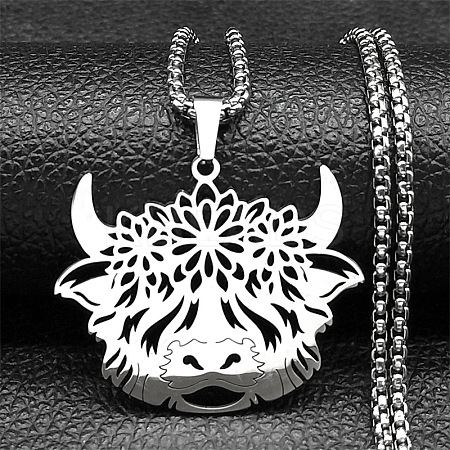201 Stainless Steel Pendant Necklaces LS-NJEW-C066-16P-1