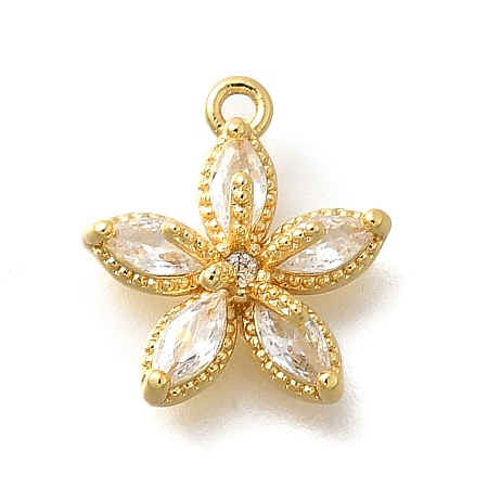 Brass Micro Pave Cubic Zirconia Pendants KK-Q035-13G-1