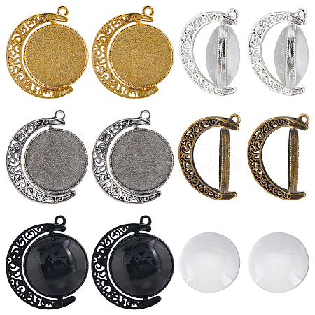 10Pcs 5 Colors Alloy Pendant Cabochon Settings DIY-SC0023-47-1