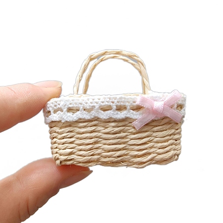 Dollhouse Mini Woven Basket for Kids Supply PW-WG80E1D-01-1