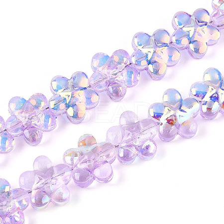 Transparency Electroplate Glass Beads Strands GLAA-T023-38A-05-1