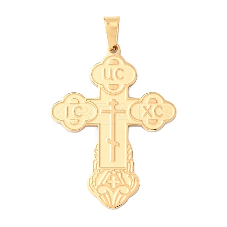 Russian Orthodox Cross 304 Stainless Steel Pendants STAS-D202-01G-1