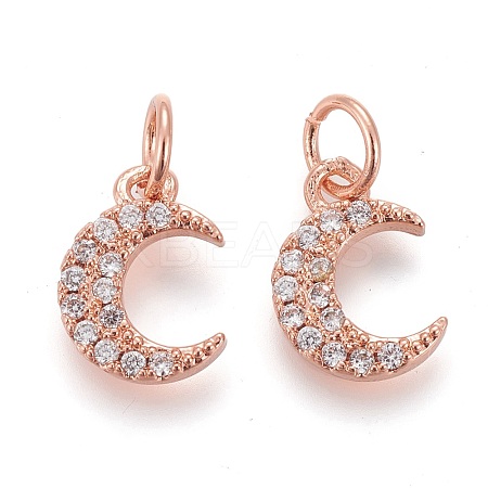 Brass Micro Pave Clear Cubic Zirconia Charms ZIRC-Z005-01B-1