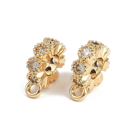 Brass Micro Pave Clear Cubic Zirconia Tube Bails KK-C115-19G-1