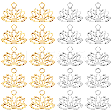 40Pcs 2 Colors 304 Stainless Steel Charms STAS-DC0014-34-1