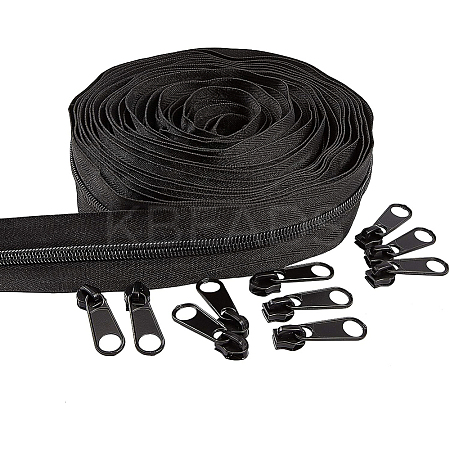 Nylon Closed-end Zipper and Zinc Alloy Zipper Sliders Zipper Head DIY-BC0011-64-1