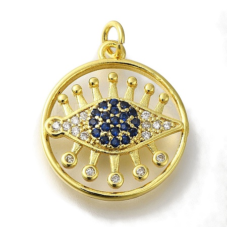 Rack Plating Brass Micro Pave Cubic Zirconia Pendant KK-H485-16G-1