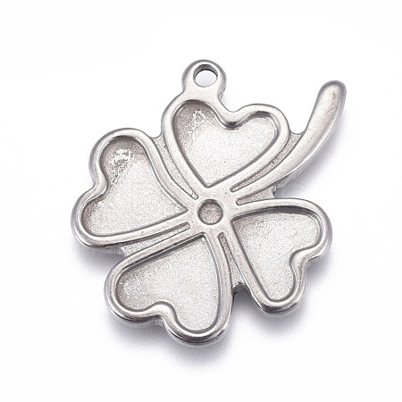 304 Stainless Steel Pendant Cabochon Settings For Enamel STAS-P245-11P-1