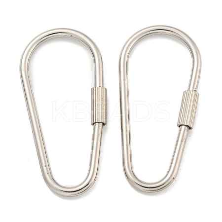 Non-Tarnish 304 Stainless Steel Screw Carabiner Lock Charms LS-STAS-C092-09A-P-1