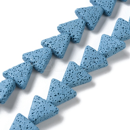 Triangle Dyed Natural Lava Rock Beads Strands G-O126-04A-07-1