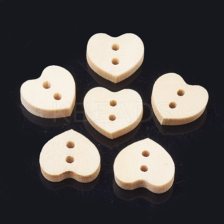 2-Hole Wooden Buttons X-WOOD-S040-43-1