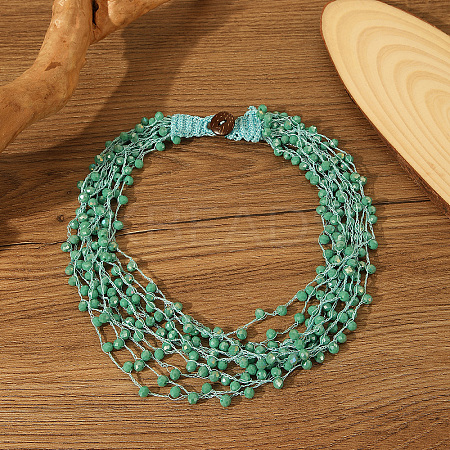 Bohemian Style Glass Bead Multi-layer Necklaces for Daily Wear and Gifting BA8447-1-1