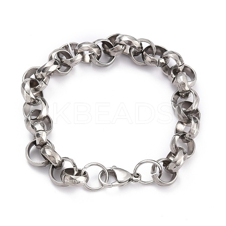 Tarnish Resistant 304 Stainless Steel Rolo Chain Bracelets BJEW-Z011-02P-1