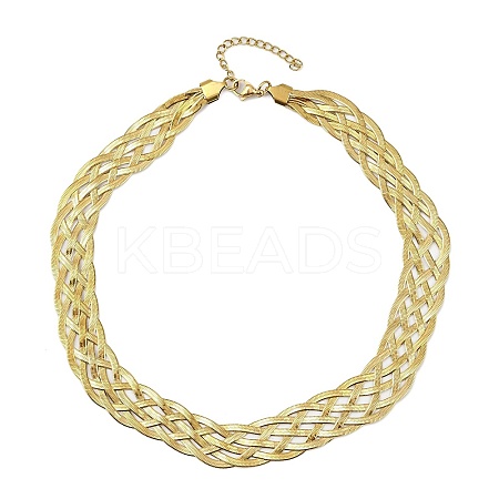 201 Stainless Steel Mesh Chain Necklaces LS-NJEW-H085-01G-1