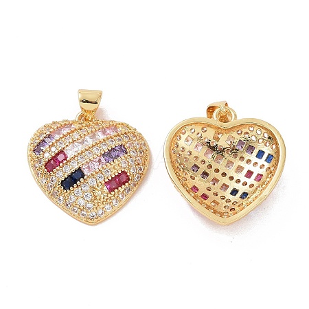 Brass Micro Pave Cubic Zirconia Pendants ZIRC-I063-12G-1