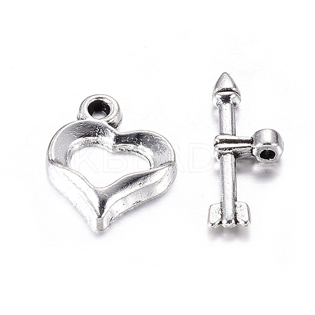Tibetan Style Alloy Heart Toggle Clasps LS-X-LF1109Y-NF-1