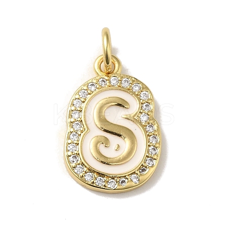 Brass Micro Pave Cubic Zirconia Pendants KK-K354-02G-S-1