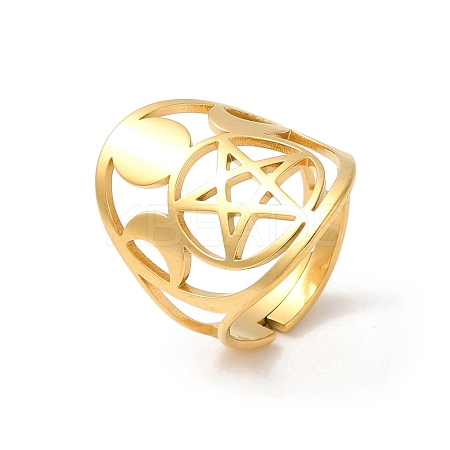 304 Stainless Steel Adjustable Rings for Women LS-RJEW-G291-01G-1