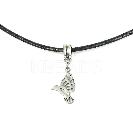 201 Stainless Steel Pigeon Pendant Necklaces NJEW-JN04558-04-1