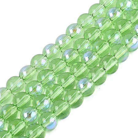 Transparent Electroplate Glass Beads Strands EGLA-Q132-6MM-01A-20-1