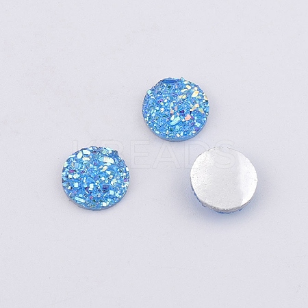 Druzy Resin Cabochons LS-RESI-WH0026-03A-04-1