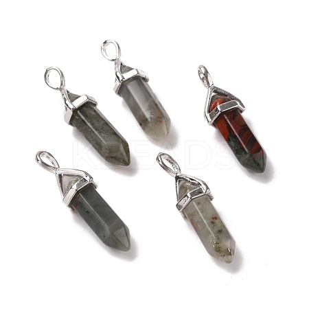 Natural Bloodstone Pointed Pendants G-K329-46P-1