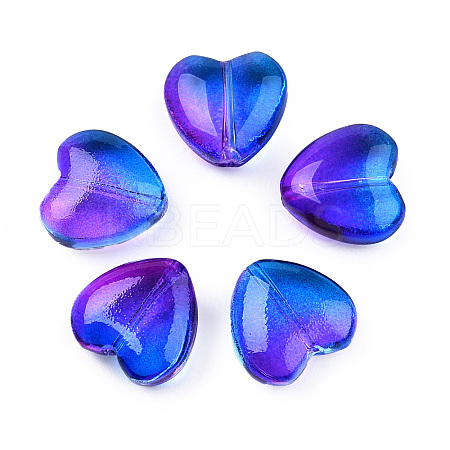 Transparent Spray Painted Glass Beads X-GLAA-N035-030-G01-1