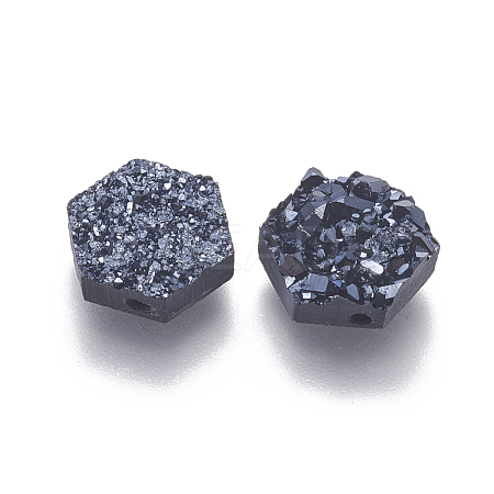Imitation Druzy Gemstone Resin Beads RESI-L026-B04-1
