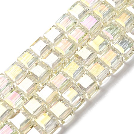 Electroplate Glass Beads Strands EGLA-H108-01A-AB07-1