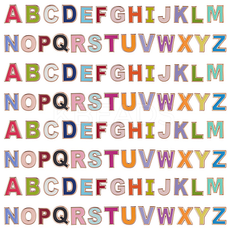 4 Bags Alloy Enamel Alphabet Beads ENAM-SC0007-70-1