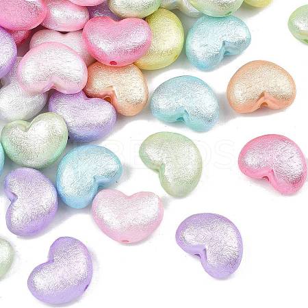 Textured Opaque ABS Imitation Pearl Beads MACR-K361-14-1