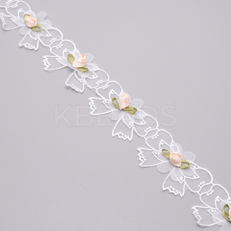 Lace Trim Colorful Bowknot Pattern DIY Embroidered Trim Ribbons DIY-WH0182-14-1