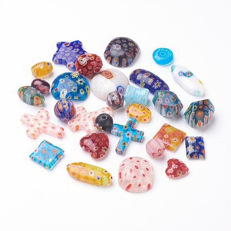 Millefiori Glass Beads GLAA-E340-08-1