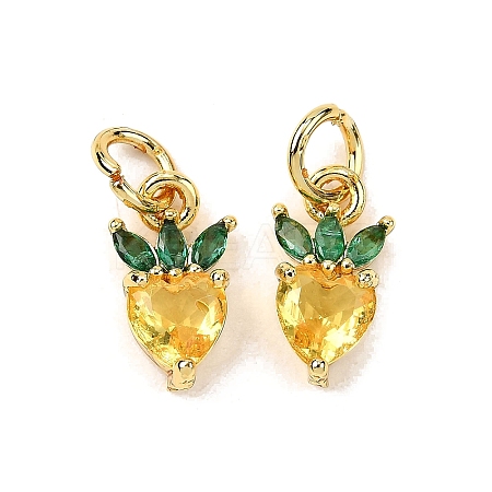 Brass Micro Pave Cubic Zirconia Charms ZIRC-H119-06G-01-1