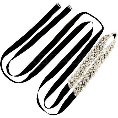 Alloy Rhinstone Chain Belt AJEW-WH20072-39A-1