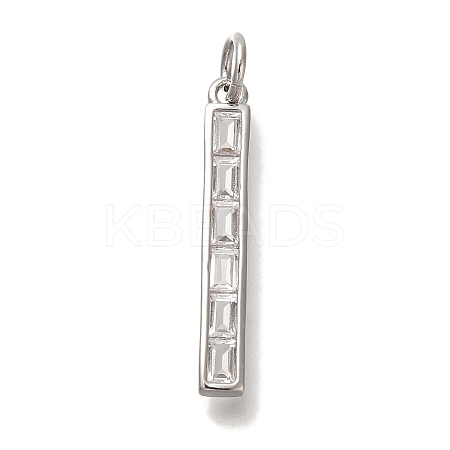 Rack Plating Brass Micro Pave Cubic Zirconia Pendants KK-I720-48P-1