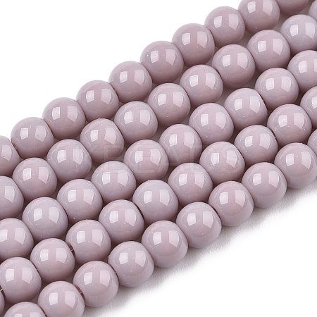 Opaque Solid Color Glass Beads Strands GLAA-T032-P4mm-07-1