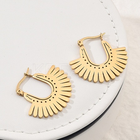 304 Stainless Steel Flower Stud Earrings for Women LS-EJEW-Q009-03A-G-1