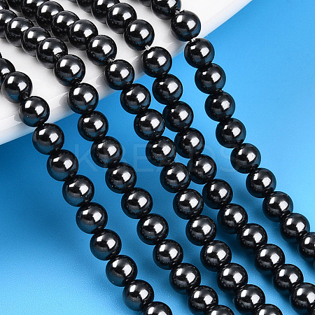 Baking Paint Pearlized Glass Pearl Bead Strands HY-N002-4mm-A02-1