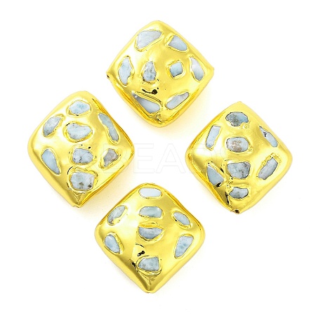 Rack Plating Brass with Natural Larimar Beads KK-NH0001-05G-1