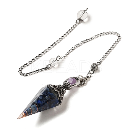 Resin Bullet Dowsing Pendulum Big Pendants G-H058-01AS-09-1
