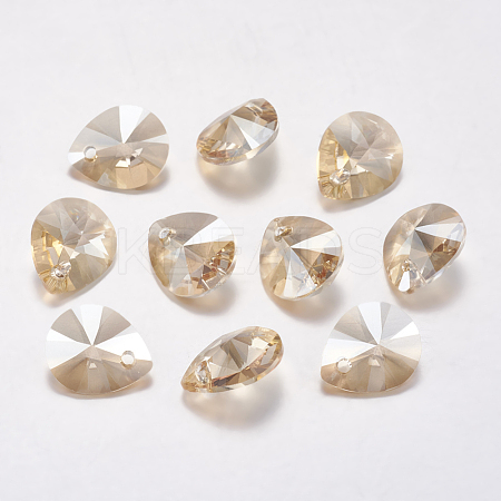 Faceted K9 Glass Rhinestone Charms RGLA-F053-B-001GS-1