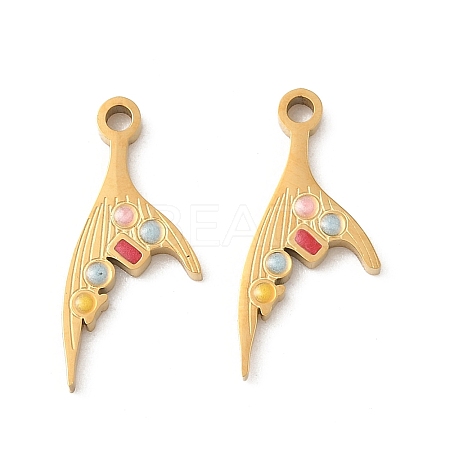 304 Stainless Steel Enamel Pendants STAS-I351-22G-09-1