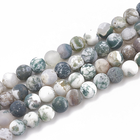 Natural Tree Agate Beads Strands G-T106-039-1