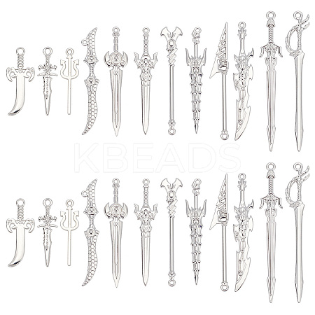 24Pcs 12 Style Rack Plating Alloy Pendants PALLOY-OC0002-97-1