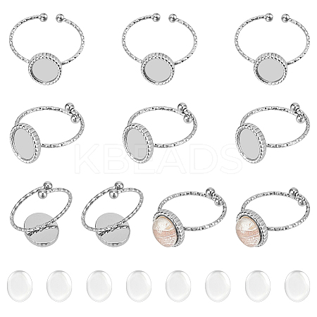 DIY Oval Finger Ring Making Kits DIY-ME0002-68P-1