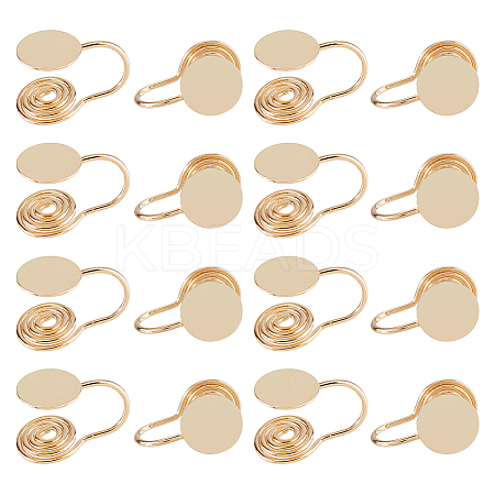 16Pcs Brass Spiral Pad Ear Cuff Findings EJEW-HS0001-24G-1