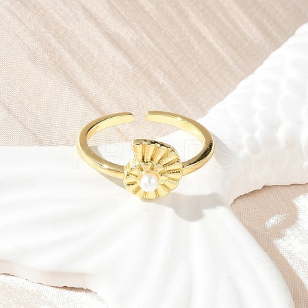 Brass Open Cuff Rings for Women RJEW-A061-02G-1