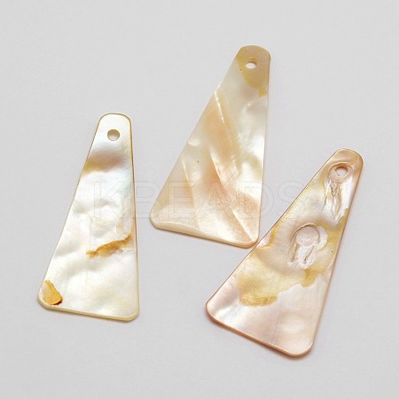 Trapezoid Freshwater Shell Pendants SHEL-M005-31-1