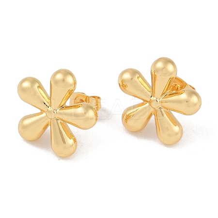 201 Stainless Steel Flower Stud Earrings EJEW-I309-08G-1